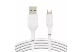 Дата кабель Belkin USB 2.0 AM to Lightning 2.0m PVC white (CAA001BT2MWH) - Фото