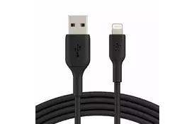 Дата кабель Belkin USB 2.0 AM to Lightning 3.0m PVC black (CAA001BT3MBK) - Фото