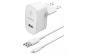 Зарядное устройство Belkin 12W USB-A 2.4A, Lightning 1m, white (WCA002VF1MWH) - Фото