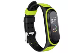 Ремешок для фитнес браслета BeCover Colour Style для Xiaomi Mi Smart Band 5 Black-Green (705156) - Фото