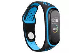 Ремешок для фитнес браслета BeCover Nike Style для Xiaomi Mi Smart Band 5 Black-Blue (705150) - Фото