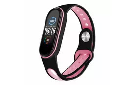 Ремінець для фітнес браслета BeCover Sport Style для Xiaomi Mi Smart Band 5 Black-Pink (705167) - Фото