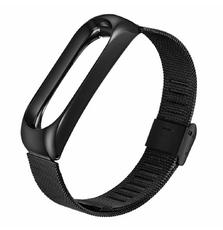 Ремешок для фитнес браслета BeCover Metal для Xiaomi Mi Band 3/4 Black (704651)
