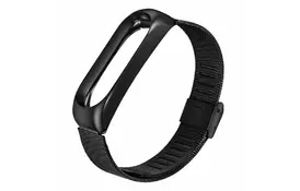 Ремешок для фитнес браслета BeCover Metal для Xiaomi Mi Band 3/4 Black (704651) - Фото