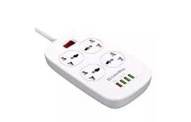 Фільтр живлення ColorWay 4 розетки/4USB White 1.8м (1QC3.0 + 3 AUTO ID) (CW-CHU44QW) - Фото