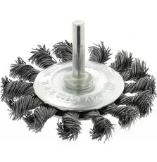Щетка для электроинструмента Зенит дисковая плетенная сталь 75 мм, 0,5 мм (36103075)