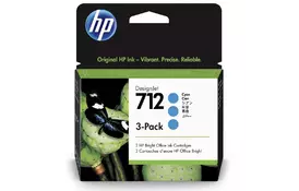 Картридж HP DJ No.712 DesignJet Т230/Т630 Cyan 3-Pack 29-ml (3ED77A) - Фото