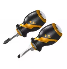 Набор инструментов Tolsen коротких ударных отверток SL6,5*38мм+PH2*38мм (20181)