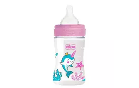 Бутылочка для кормления Chicco пластиковая Well-Being с силиконовой соской 0м+ 150 мл Розов (28611.10) - Фото