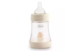 Бутылочка для кормления Chicco пластиковая Perfect 5 с силиконовой соской 0м+ 150 мл Бежева (20211.30.40) - Фото
