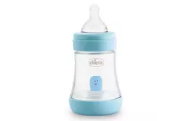 Бутылочка для кормления Chicco пластиковая Perfect 5 с силиконовой соской 0м+ 150 мл Голуба (20211.20.40) - Фото
