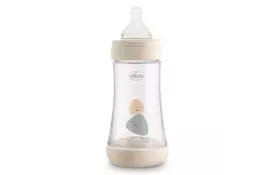 Бутылочка для кормления Chicco пластиковая Perfect 5 с силиконовой соской 2м+ 240 мл Бежева (20223.30.40) - Фото