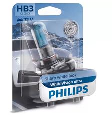 Автолампа PHILIPS HB3 WhiteVision Ultra +60%, 3800K, 1шт/блістер (9005WVUB1)