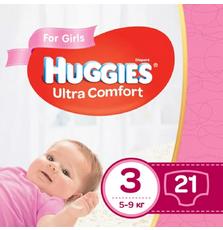 Подгузник Huggies Ultra Comfort 3 для девочек (5-9 кг) 21 шт (5029053543543)