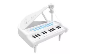 Музична іграшка Baoli піаніно -синтезатор Маленький музикант з мікрофоном, білий (BAO-1505B-W) - Фото