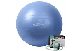 М'яч для фітнесу PowerPlay 4001 65см Blue + насос (PP_4001_65_Blue) - Фото
