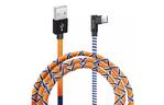 Дата кабель USB 2.0 AM to Micro 5P 1.0m Orange/Blue Grand-X (FM-08OB)