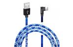 Дата кабель USB 2.0 AM to Micro 5P 1.0m White/Blue Grand-X (FM-08WB)