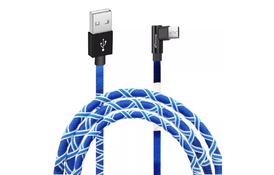 Дата кабель USB 2.0 AM to Micro 5P 1.0m White/Blue Grand-X (FM-08WB) - Фото