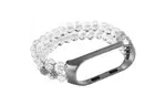Ремешок для фитнес браслета XoKo Decorative для Xiaomi Mi Band 3/4 Silver (XK-XM-NG-Silver)