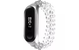 Ремешок для фитнес браслета XoKo Decorative для Xiaomi Mi Band 3/4 Silver (XK-XM-NG-Silver) - Фото