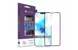 Стекло защитное MakeFuture Apple iPhone 12 Pro Full Cover Full Glue (MGF-AI12P) - Фото