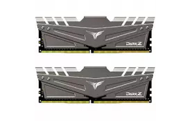 Модуль пам'яті для комп'ютера DDR4 16GB (2x8GB) 3200 MHz T-Force Dark Z Gray Team (TDZGD416G3200HC16CDC01) - Фото