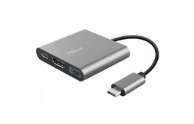 Концентратор Trust Dalyx 3-in-1 Multiport USB-C Adapter ALUMINIUM (23772_TRUST) - Фото