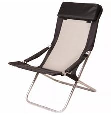 Шезлонг Time Eco Горизонт (с подушкой) черный (7100)