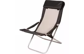 Шезлонг Time Eco Горизонт (з подушкою) чорний (7100) - Фото