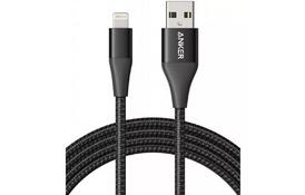 Дата кабель USB 2.0 AM to Lightning 0.9m Powerline+ Black Anker (A8452H11) - Фото
