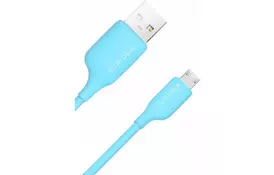 Дата кабель USB 2.0 AM to Micro 5P 1.2m Blue PURIDEA (L02-USB Blue) - Фото