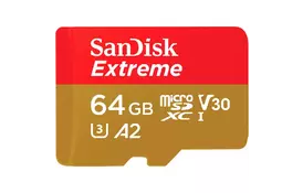Карта памяти SANDISK 64GB microSDHC class 10 UHS-I A2 V30 Extreme (SDSQXA2-064G-GN6GN) - Фото
