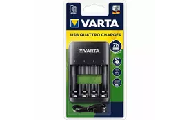 Зарядний пристрій для акумуляторів Varta Value USB Quattro Charger pro 4x AA/AAA (57652101401) - Фото