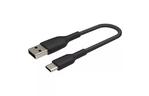 Дата кабель USB 2.0 AM to Type-C 0.15m BRAIDED black Belkin (CAB002BT0MBK)