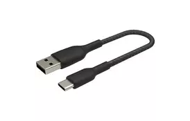 Дата кабель USB 2.0 AM to Type-C 0.15m BRAIDED black Belkin (CAB002BT0MBK) - Фото