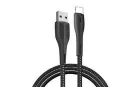 Дата кабель ColorWay USB 2.0 AM to Lightning 1.0m led black (CW-CBUL034-BK) - Фото