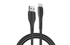 Дата кабель ColorWay USB 2.0 AM to Type-C 1.0m led black (CW-CBUC034-BK) - Фото