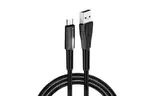 Дата кабель ColorWay USB 2.0 AM to Micro 5P 1.0m zinc alloy + led black (CW-CBUM035-BK)