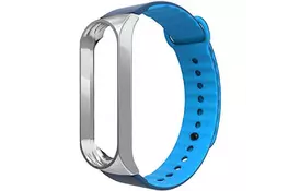 Ремешок для фитнес браслета Armorstandart Sport Silicone Band для Xiaomi Mi Band 3 Silver/Blue (ARM54515) - Фото
