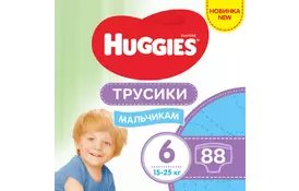 Подгузник Huggies Pants 6 M-Pack 15-25 кг для мальчиков 88 шт (5029054568200) - Фото