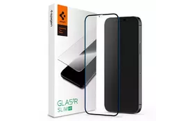 Стекло защитное Spigen iPhone 12 Pro Max FC Black HD (1Pack) (AGL01468) - Фото