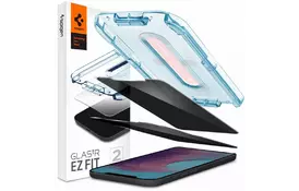 Стекло защитное Spigen iPhone 12 Pro Max Glas tR EZ Fit (Privacy) (2Pack) (AGL01793) - Фото