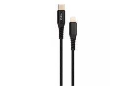 Дата кабель USB Type-C to Lightning 1.0m 3A 22W nylon braided black Vinga (VCPTCL3ANBK) - Фото