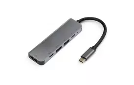 Концентратор Vinga Type-C to 4K HDMI + 2 * USB3.0 + 2 * PD aluminium (VCPHTC5AL) - Фото