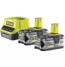 Аккумулятор к электроинструменту Ryobi + зарядное устройство ONE+ RC18120-250 18В 2х5.0А/г Lithium+ (5133003364)