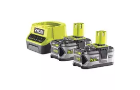 Аккумулятор к электроинструменту Ryobi + зарядное устройство ONE+ RC18120-250 18В 2х5.0А/г Lithium+ (5133003364) - Фото