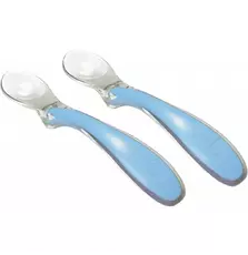 Набор детской посуды Nuvita силиконовых ложечек Easy Eating 6м + 2 шт. голубых (NV8480COOLBLUE)