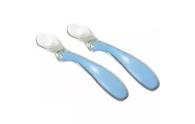 Набір дитячого посуду Nuvita силіконових ложечок Easy Eating 6м + 2 шт. блакитних (NV8480COOLBLUE) - Фото