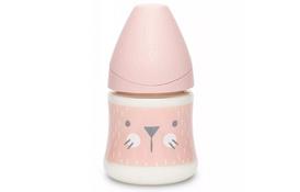 Бутылочка для кормления Suavinex Уютные истории с круглой соской медленный поток, 150 мл розо (306673) - Фото